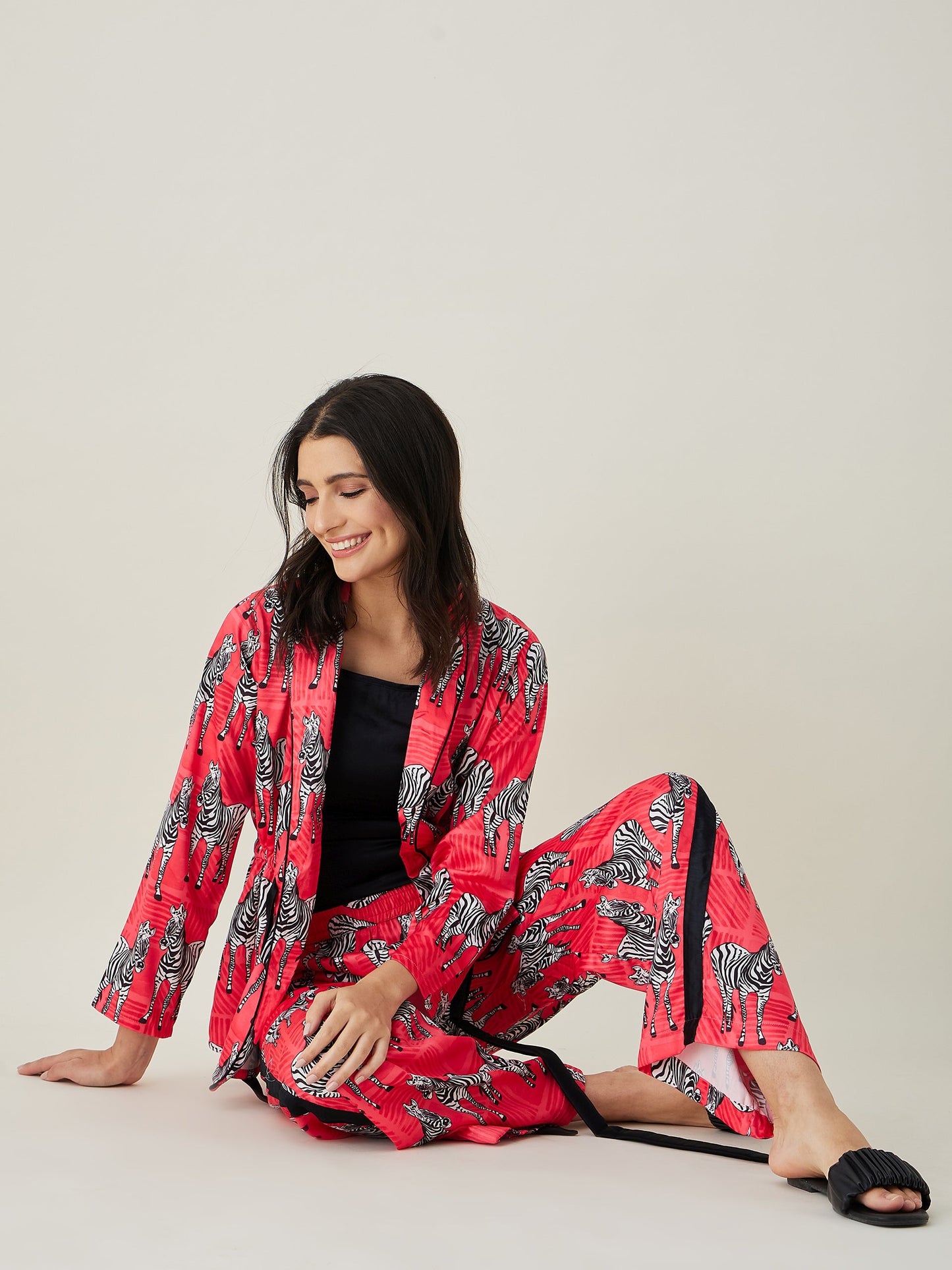 Women's Rosy Zebra Stripes Lounge Set