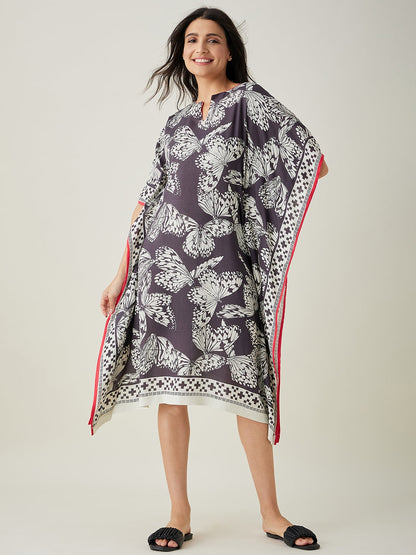 Women's Monochrome Flutter Modal Kaftan