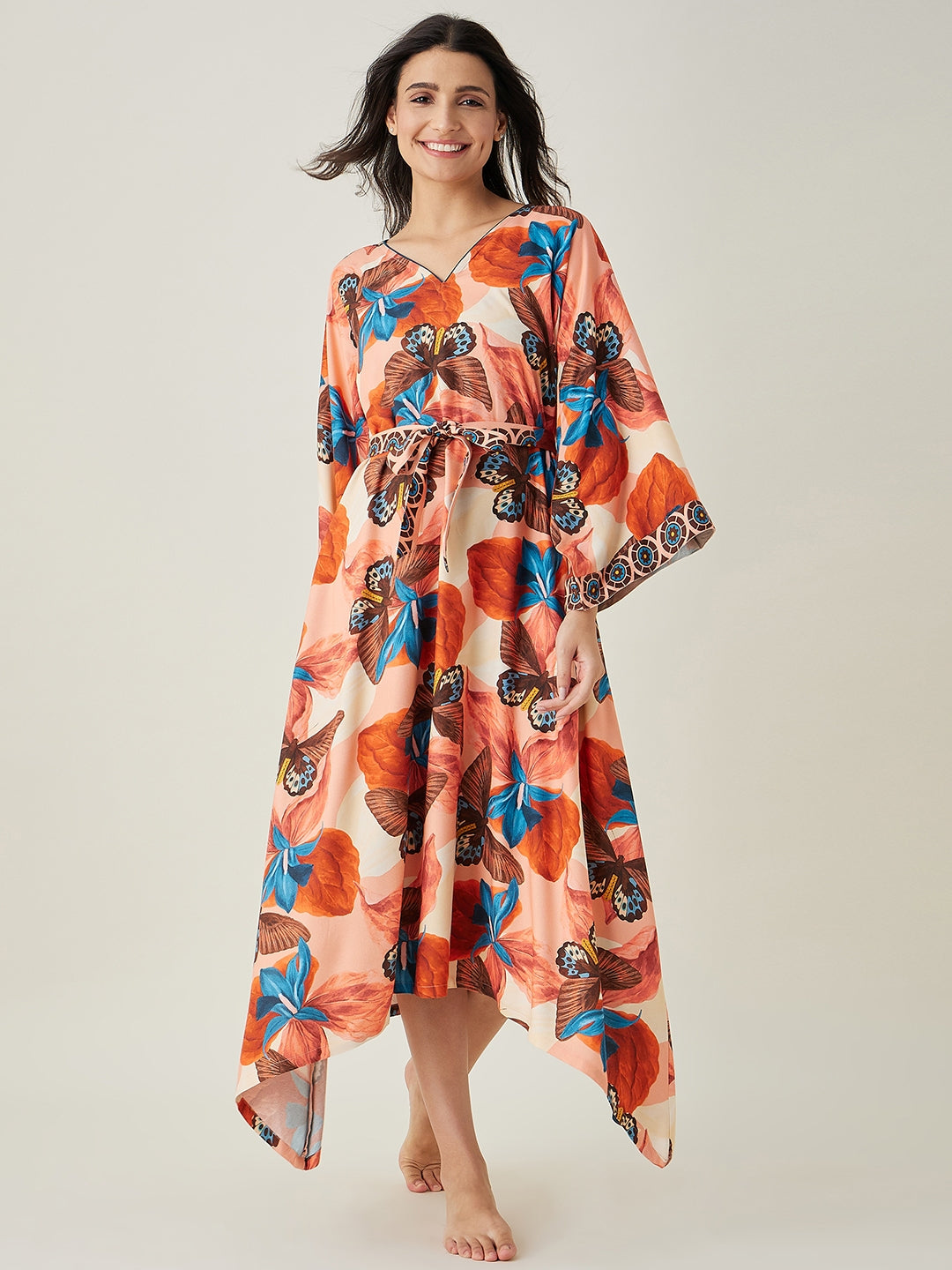 Women's Pink Butterfly Maxi Loungedress
