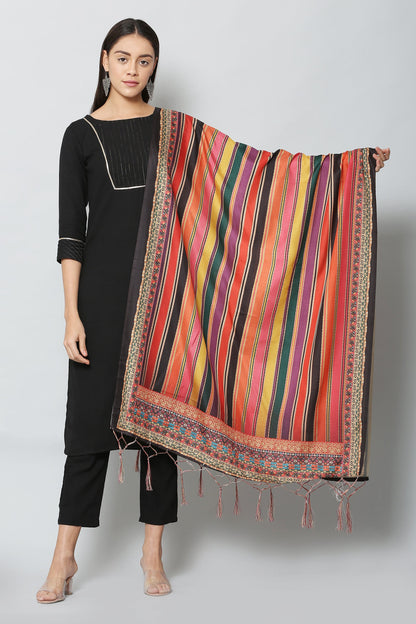 Women's Multicolored Art Silk Digital Printed Dupatta
