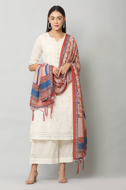 Women's Red Color Bandhani Digital Printed Dupatta
