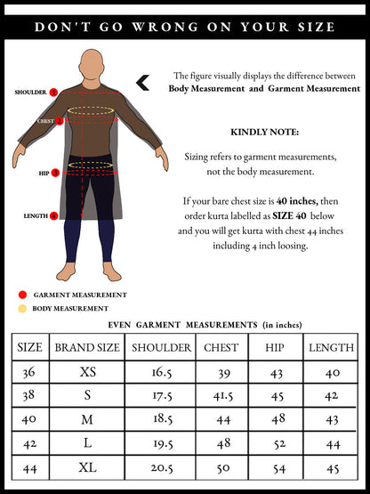 Men's Checked Blue Shirt Kurta