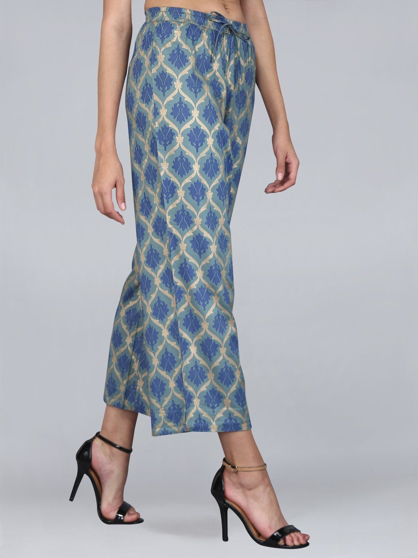Women's Rayon Printed Regular Fit Flared Palazzo