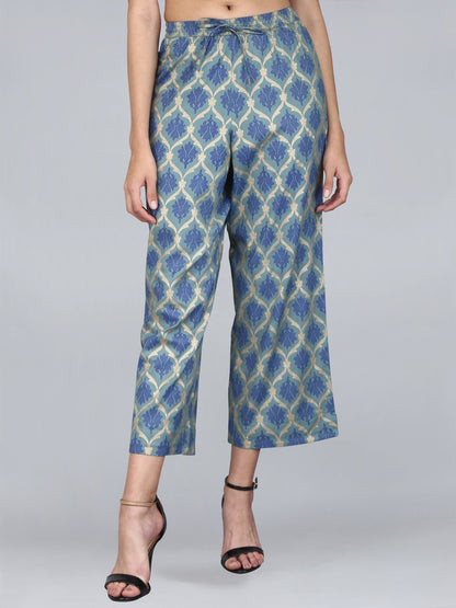 Women's Rayon Printed Regular Fit Flared Palazzo
