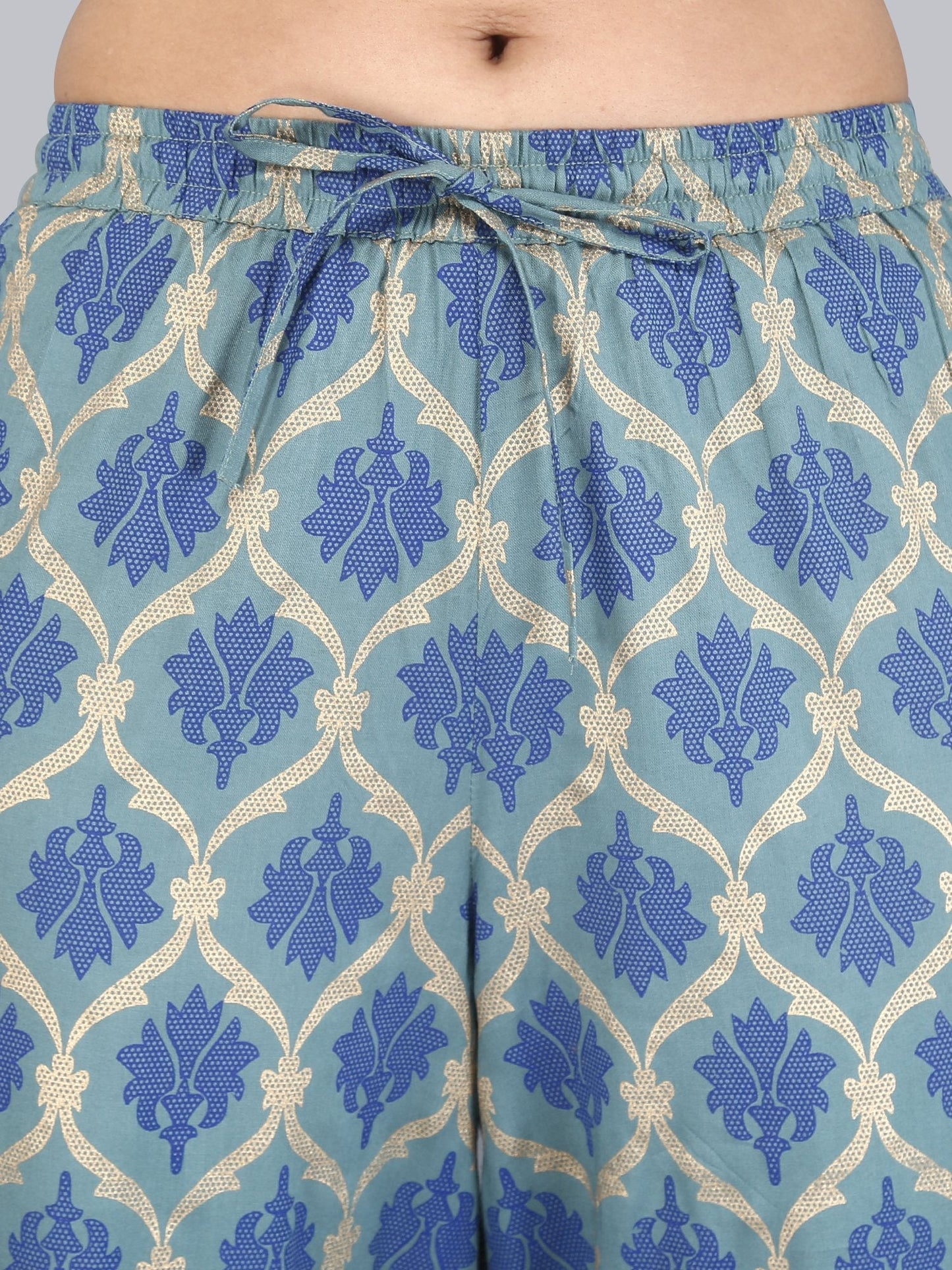 Women's Rayon Printed Regular Fit Flared Palazzo