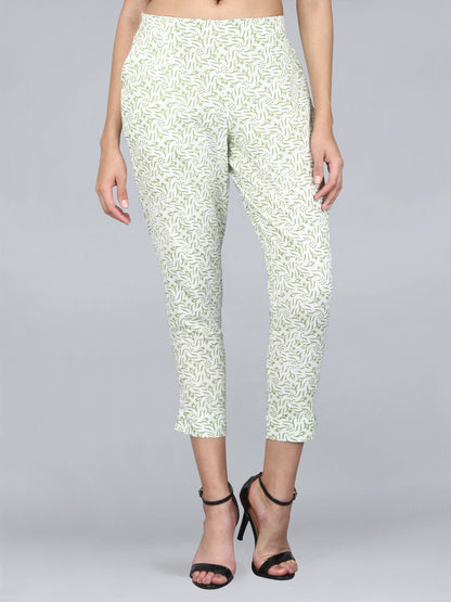 Women's Cotton Printed Regular Fit Trouser Pants