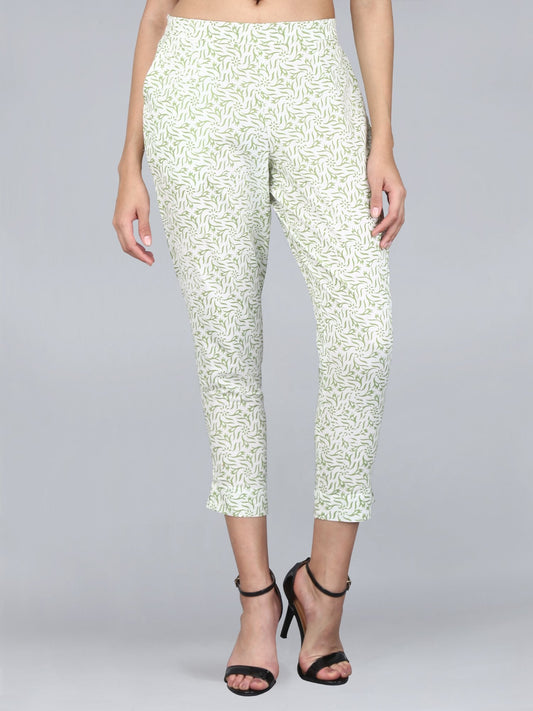 Women's Cotton Printed Regular Fit Trouser Pants