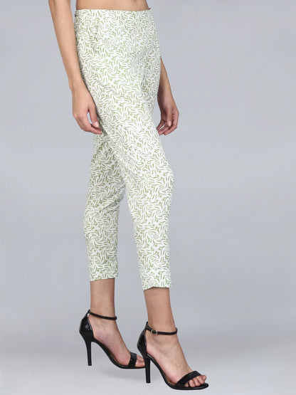 Women's Cotton Printed Regular Fit Trouser Pants