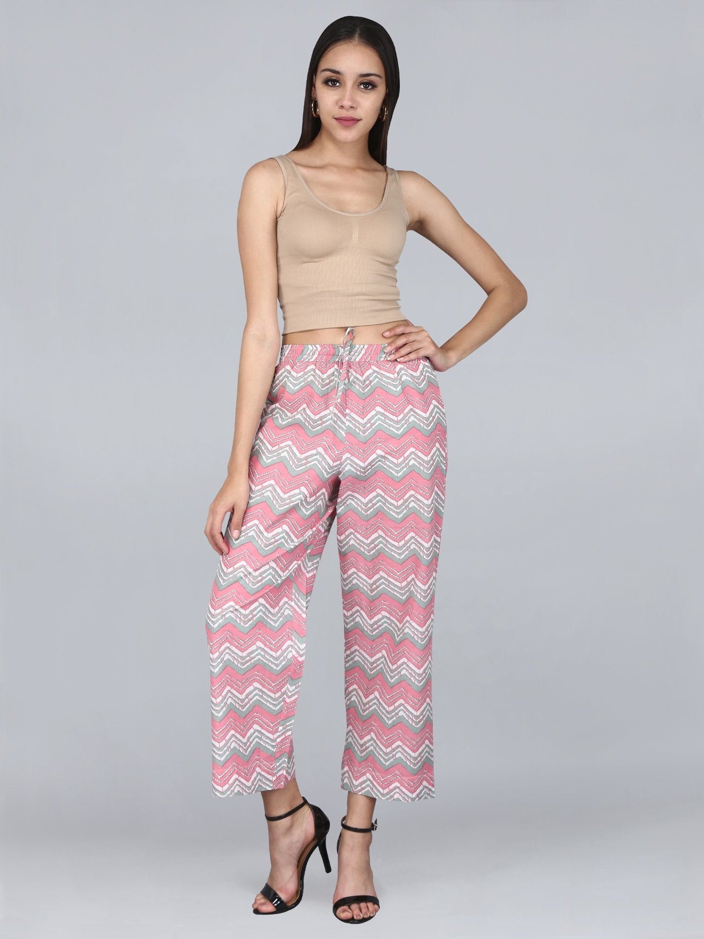 Women's Cotton Printed Regular Fit Flared Palazzo