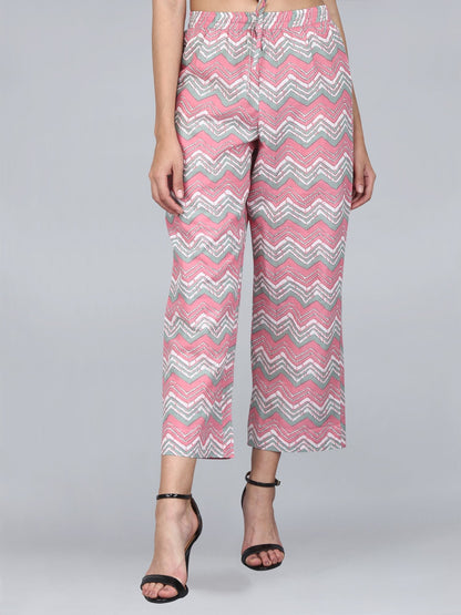 Women's Cotton Printed Regular Fit Flared Palazzo