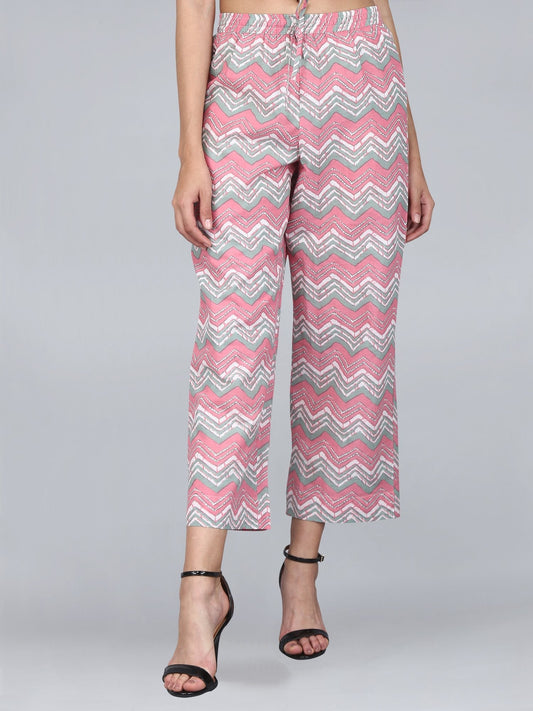 Women's Cotton Printed Regular Fit Flared Palazzo
