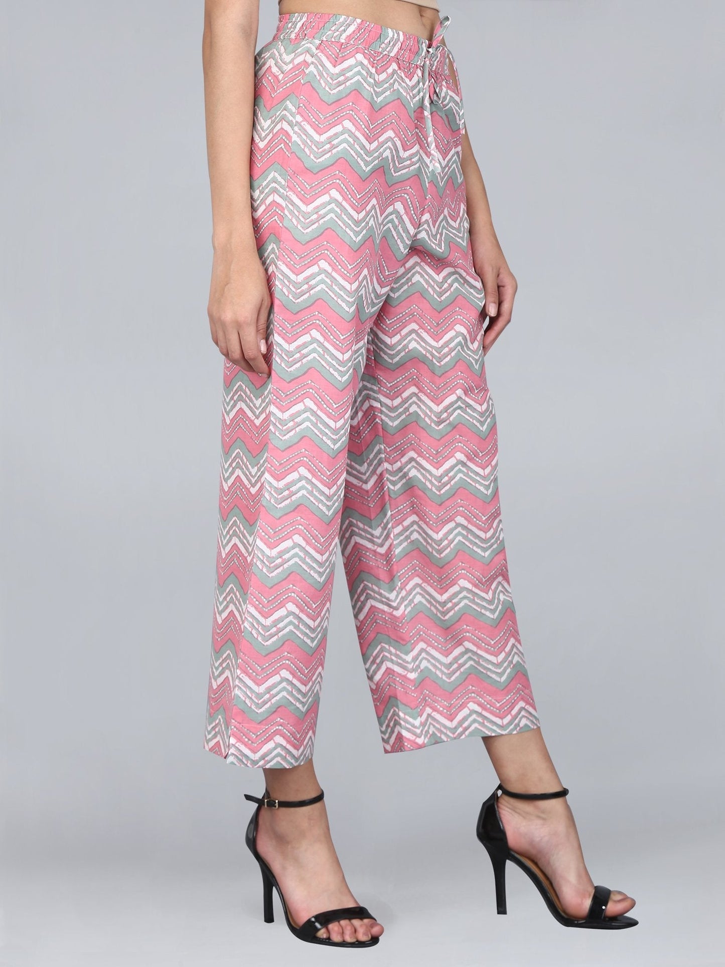 Women's Cotton Printed Regular Fit Flared Palazzo