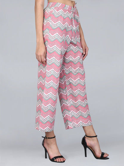 Women's Cotton Printed Regular Fit Flared Palazzo