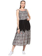 Women's Viscose Printed Sleeveless Sleeve Round Casual Dress
