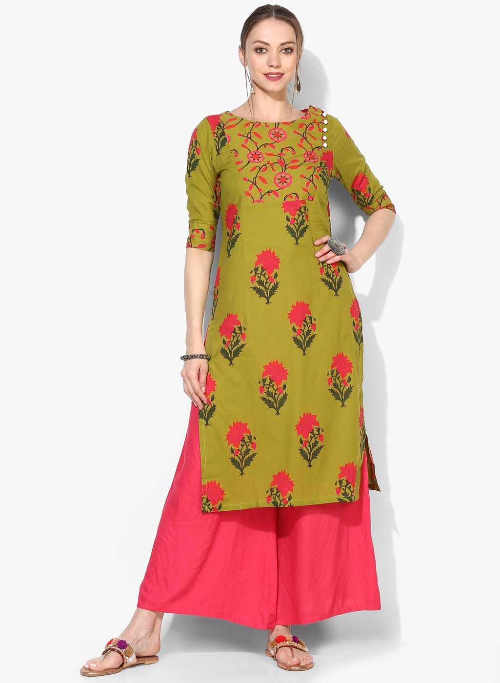 Women's Viscose Printed Short Sleeve Round Casual Dress