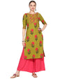 Women's Viscose Printed Short Sleeve Round Casual Dress