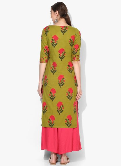 Women's Viscose Printed Short Sleeve Round Casual Dress