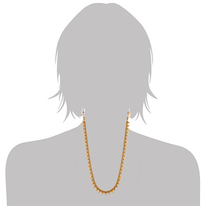Women's 18K Gold Plated Long Necklace With Earrings For Women & Girls