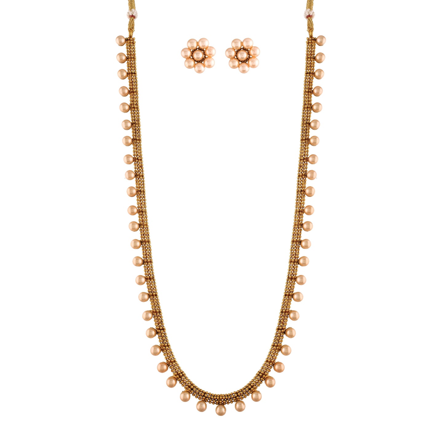 Women's 18K Gold Plated Long Necklace With Earrings For Women & Girls