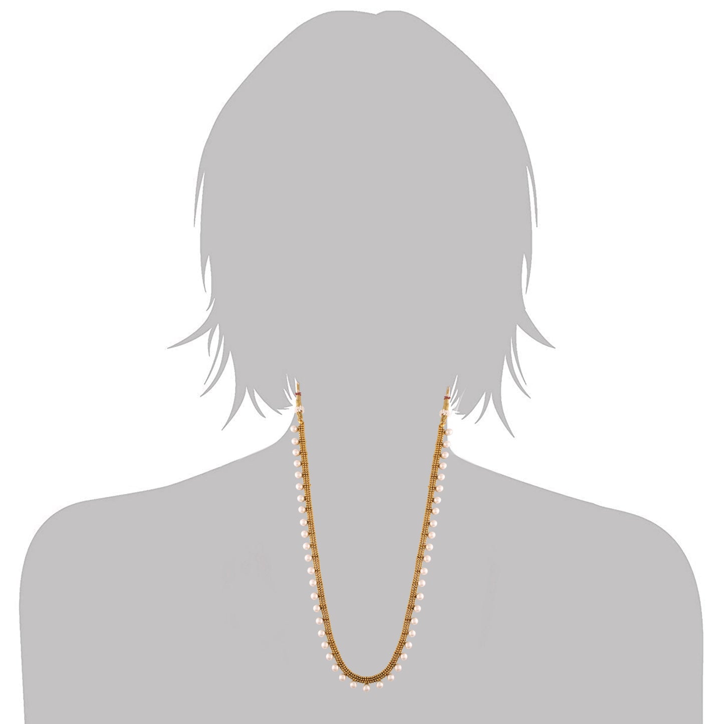 Women's 18K Gold Plated Long Necklace With Earrings For Women & Girls
