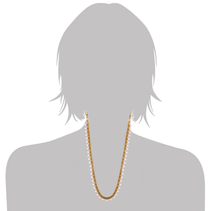 Women's 18K Gold Plated Long Necklace With Earrings For Women & Girls