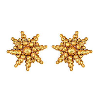 Women's 18K Gold Plated Golden Leaf work Necklace With Earrings For Women & Girls