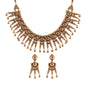 Women's 18k Gold Plated Traditional Choker Brass Jewellery Set With Earrings