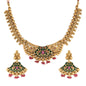Women's 18k Gold Plated Traditional Choker Brass Jewellery Set With Earrings