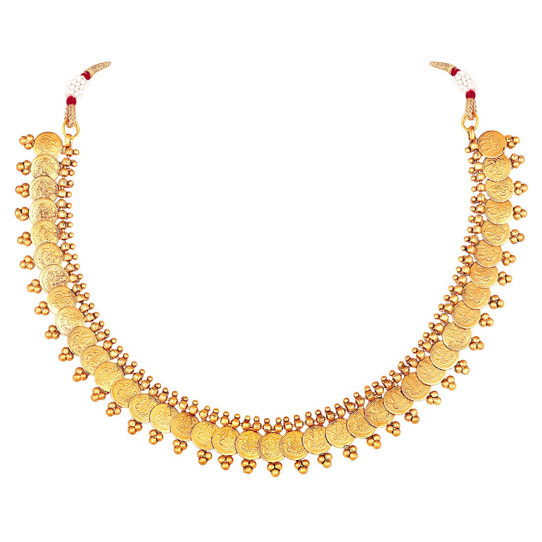 Women's 18K Gold Plated Traditional South Indian Stylish Necklace With Earrings.