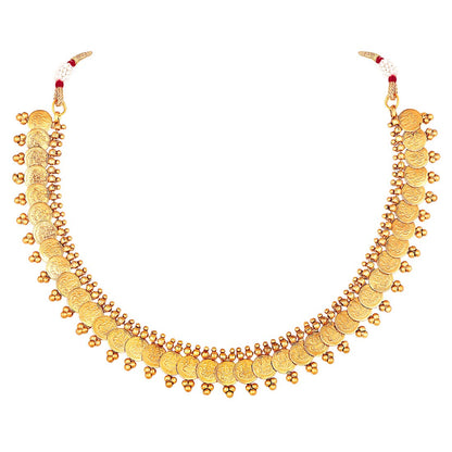 Women's 18K Gold Plated Traditional South Indian Stylish Necklace With Earrings.
