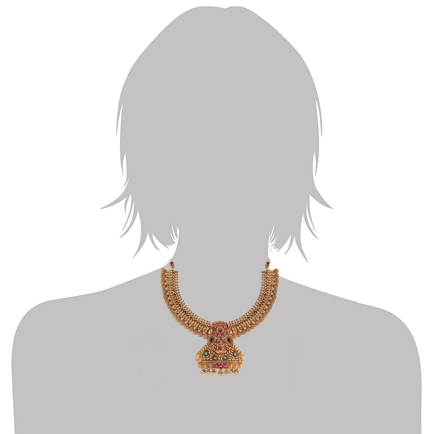 Women's Traditional Temple Choker Necklace Jewellery SetÂ 