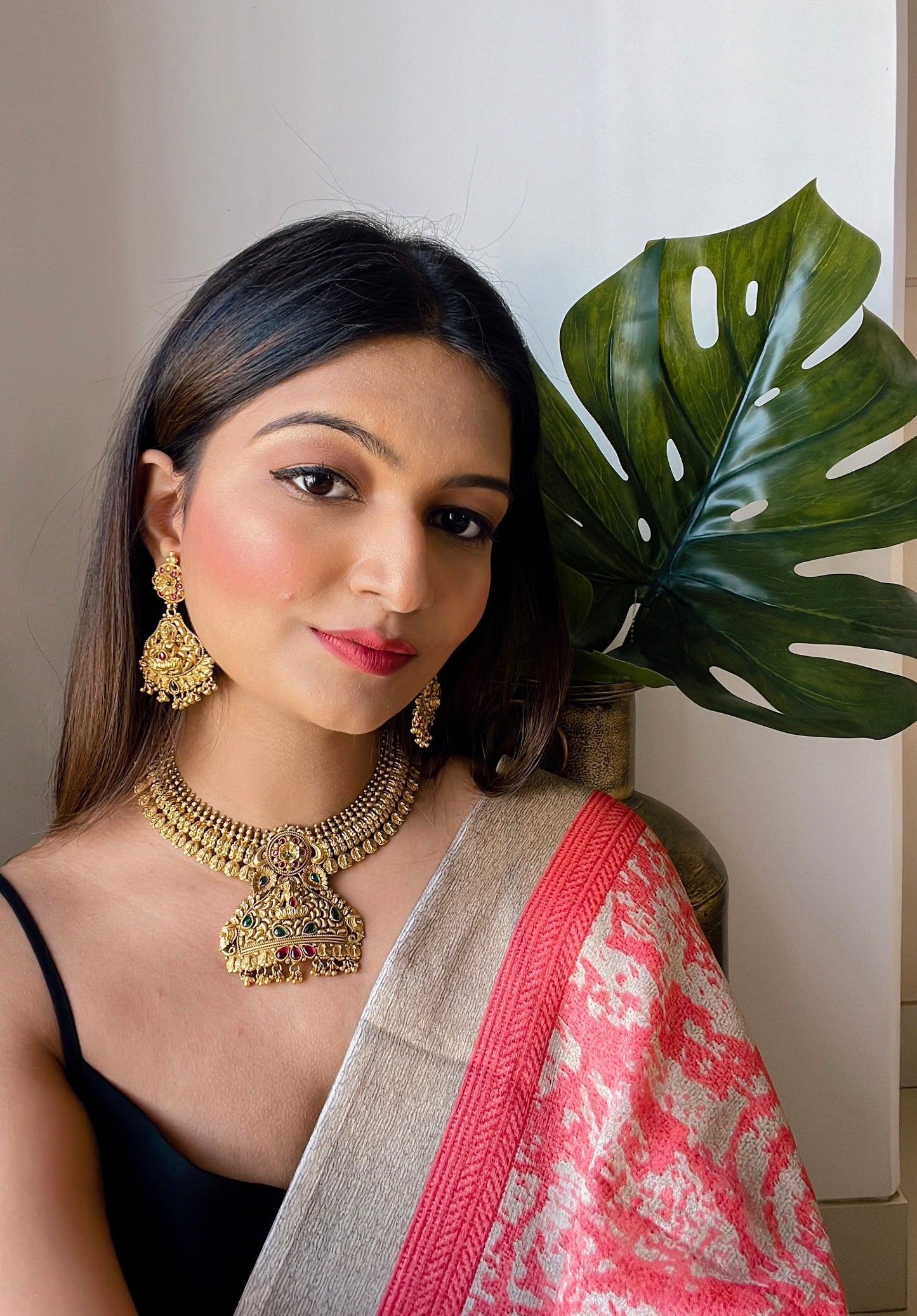 Women's Traditional Temple Choker Necklace Jewellery SetÂ 