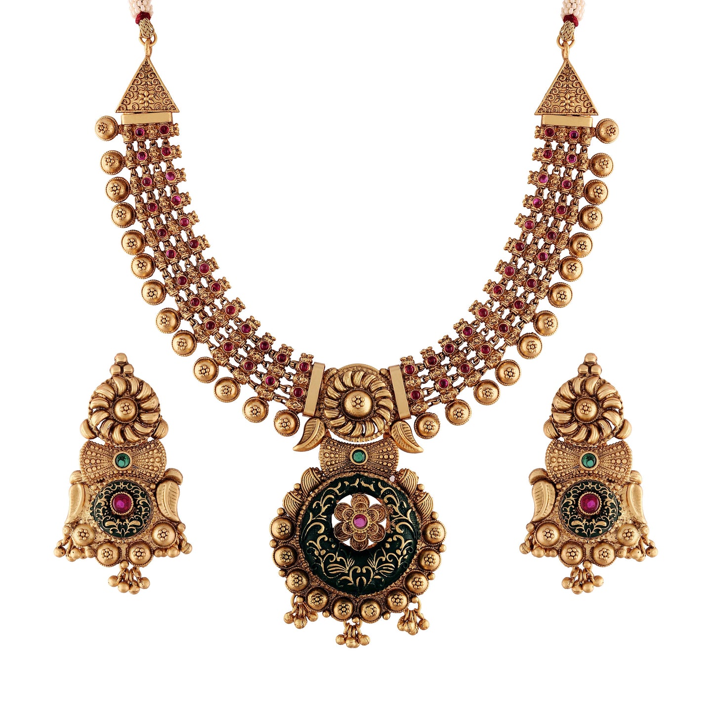 Women's Traditional Temple Choker Necklace Jewellery SetÂ 