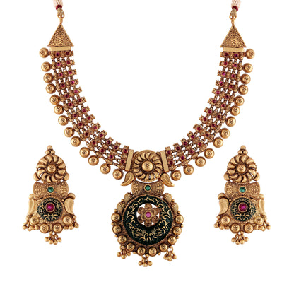 Women's Traditional Temple Choker Necklace Jewellery SetÂ 