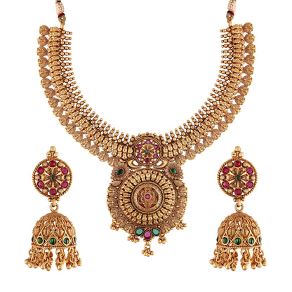 Women's Traditional Temple Choker Necklace Jewellery SetÂ 