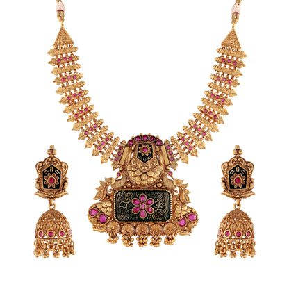 Women's Traditional Temple Choker Necklace Jewellery SetÂ 