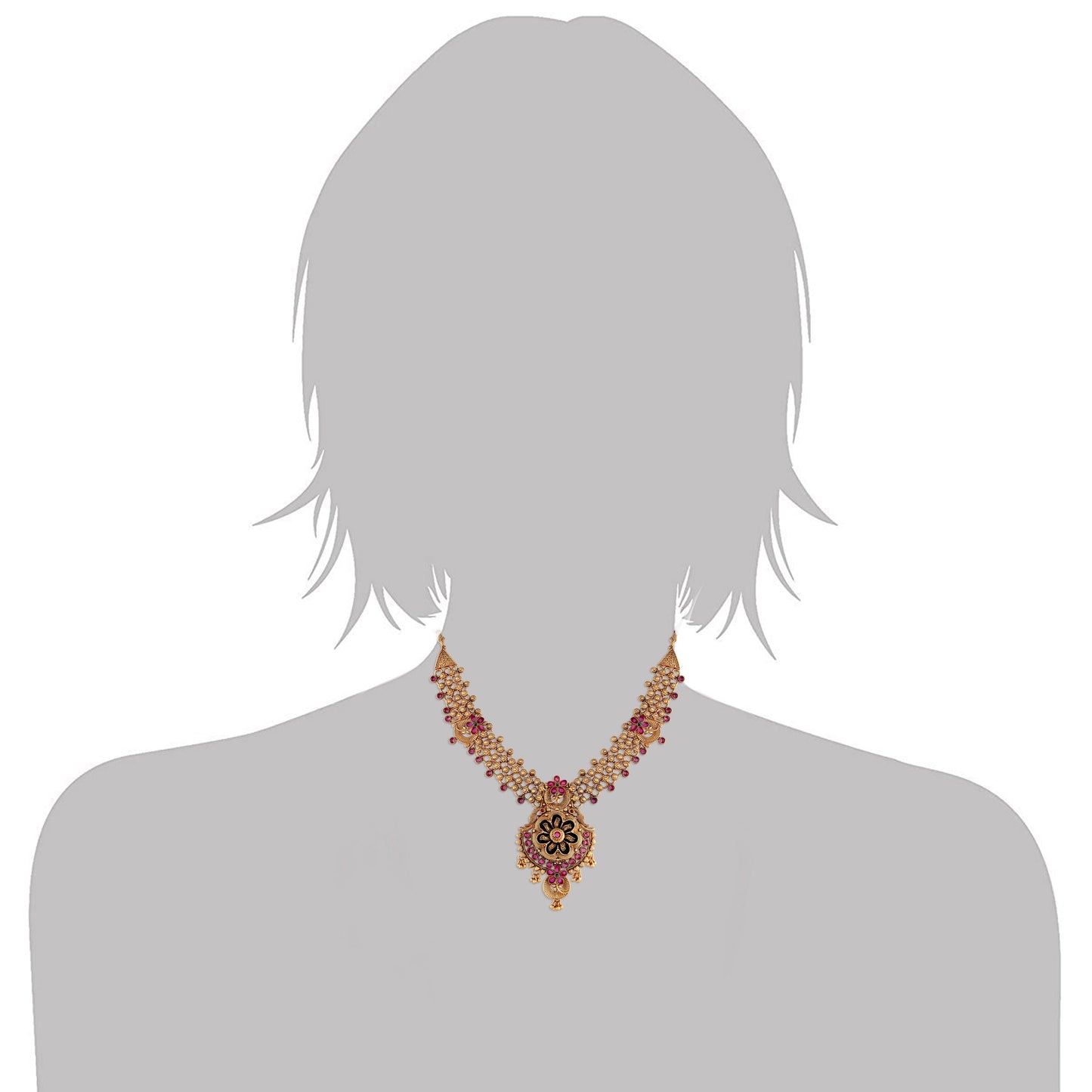 Women's Traditional Temple Choker Necklace Jewellery SetÂ 