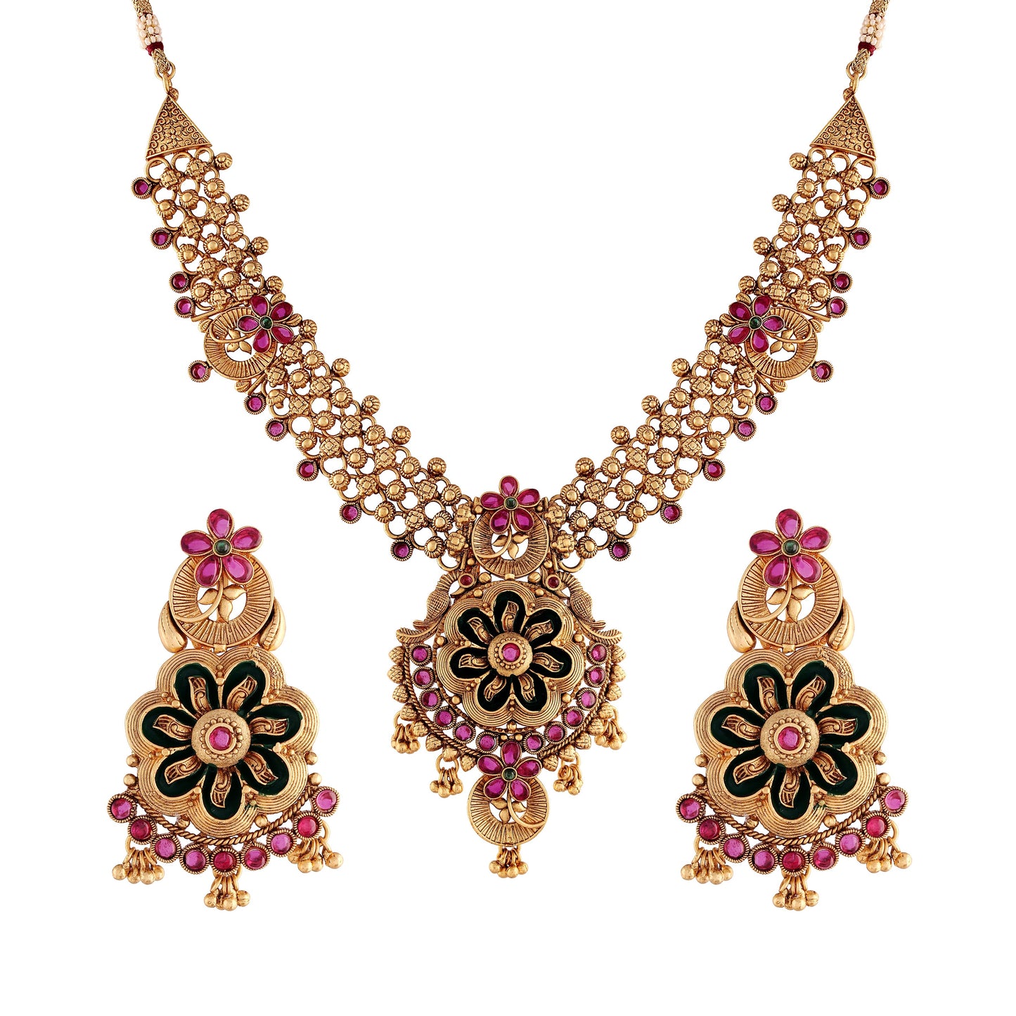 Women's Traditional Temple Choker Necklace Jewellery SetÂ 
