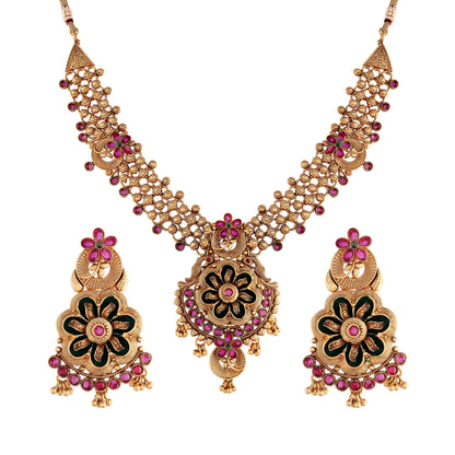 Women's Traditional Temple Choker Necklace Jewellery SetÂ 