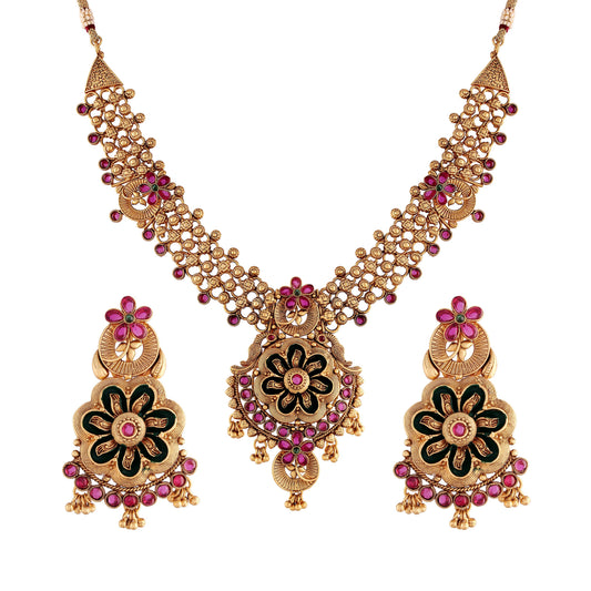 Women's Traditional Temple Choker Necklace Jewellery SetÂ 