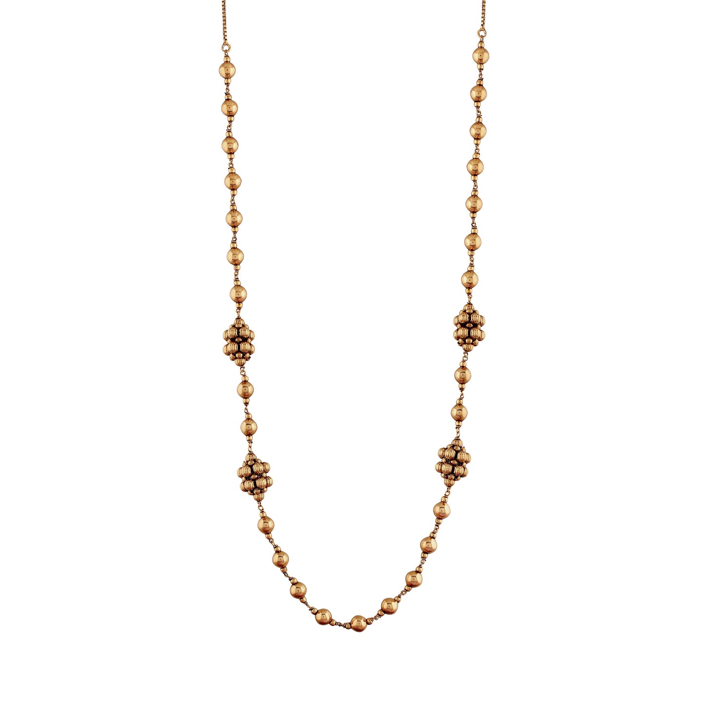 Women's Â 18k Antique Gold Plated South Indian Beads Mala Ball Chain NecklaceÂ 