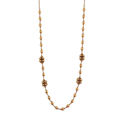 Women's Â 18k Antique Gold Plated South Indian Beads Mala Ball Chain NecklaceÂ 