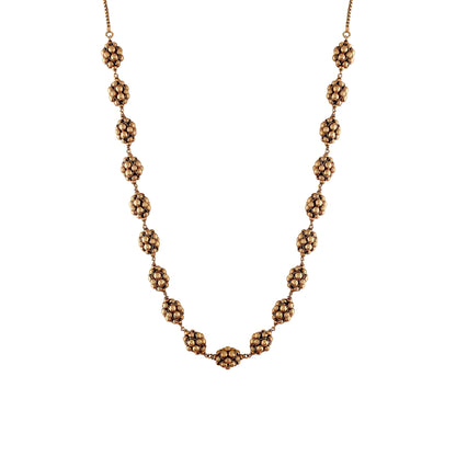Women's Â 18k Antique Gold Plated South Indian Beads Mala Ball Chain NecklaceÂ 