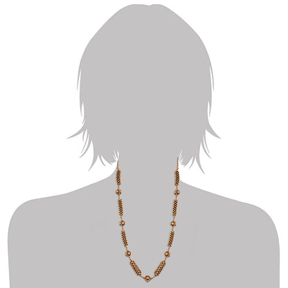 Women's Â 18k Antique Gold Plated South Indian Beads Mala Ball Chain NecklaceÂ 
