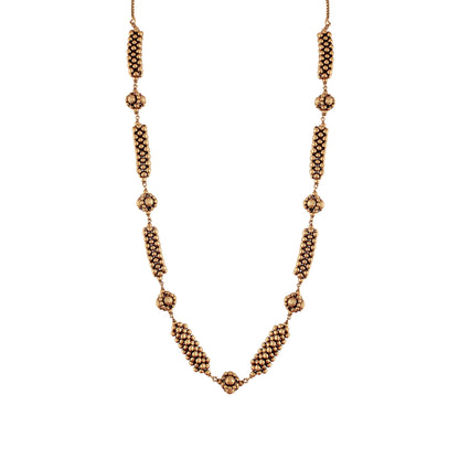 Women's Â 18k Antique Gold Plated South Indian Beads Mala Ball Chain NecklaceÂ 