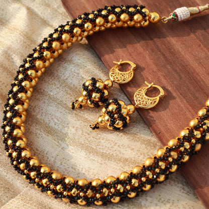 Women's Â 18k Gold Plated Moti Beads Choker NecklaceÂ 