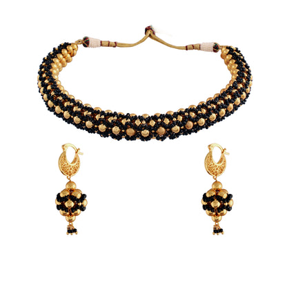 Women's Â 18k Gold Plated Moti Beads Choker NecklaceÂ 