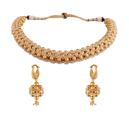 Women's Â 18k Gold Plated Moti Beads Choker NecklaceÂ 