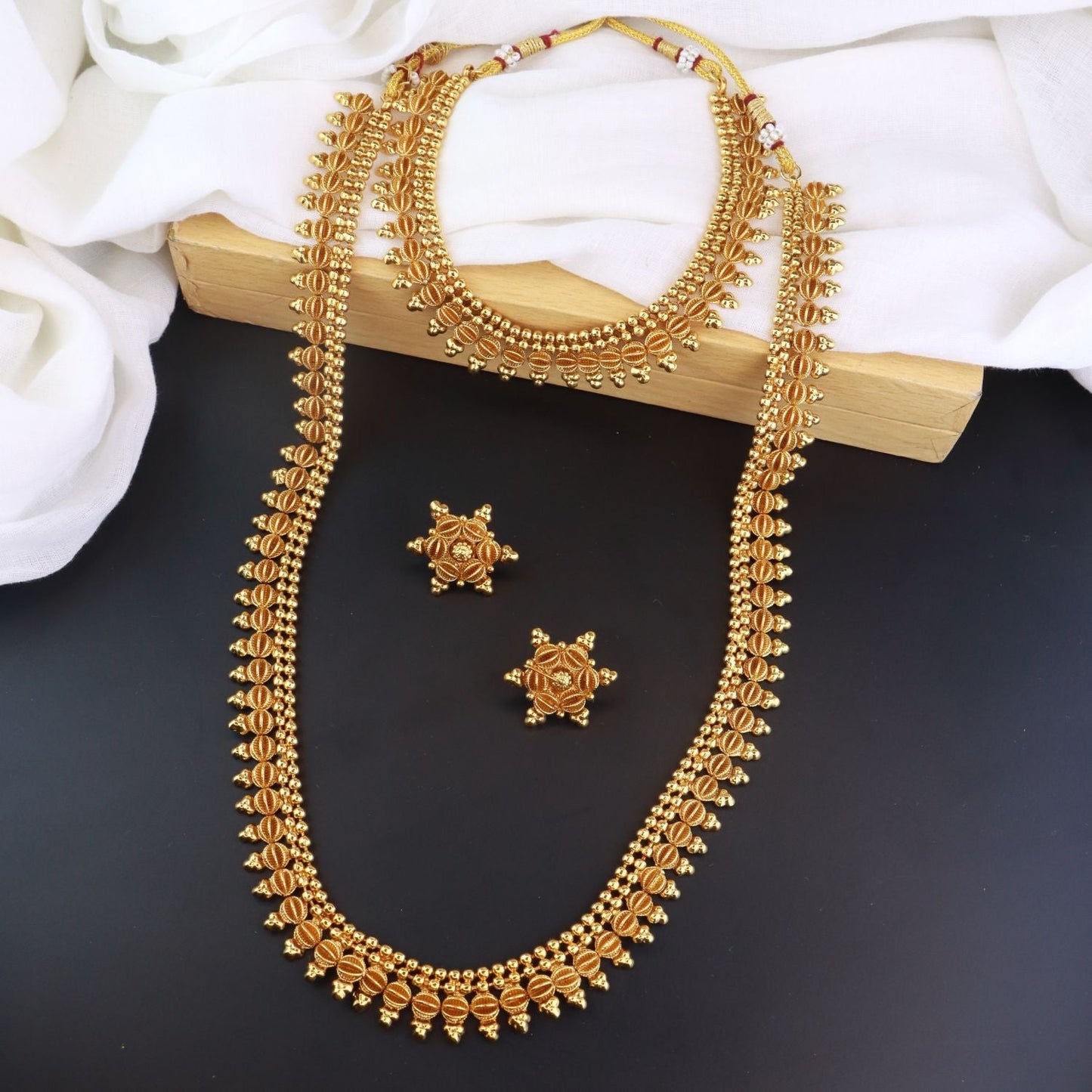 Women's 18K Gold Plated Traditional Style Choker Necklace Jewellery Set