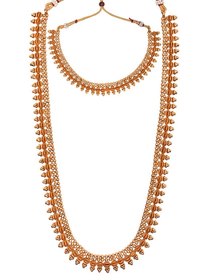 Women's 18K Gold Plated Traditional Style Choker Necklace Jewellery Set
